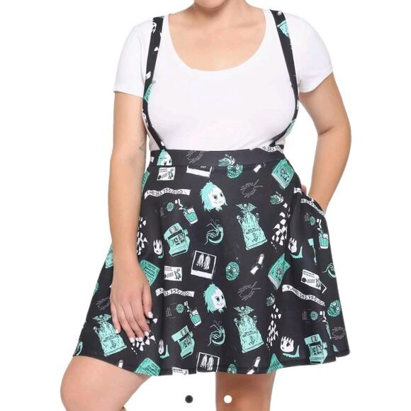 Hot Topic NWT Beetlejuice Chibi Strappy Suspender Skirt Plus Size 2X - Picture 2 of 5